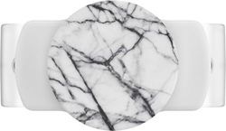 PopSockets: PopGrip Slide Stretch - Un Soporte y Agarre Sin Adhesivo para tu Teléfono Móvil. El PopGrip es Intercambiable y Funciona Solamente con Carcasas/Fundas Redondas - Dove White Marble