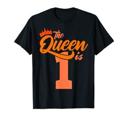 BIRTHDAY Queen 1 camiseta de cumpleaños para niña de 1 año Camiseta