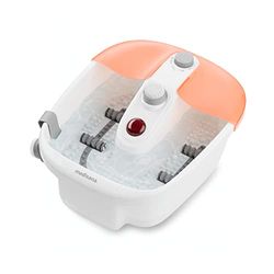 medisana FS 883 Voetspa met voetreflexzonemassage - elektrisch voetbad, waterverwarmingsfunctie, vibrerende massage, pedicure-opzetstukken, voetbad met massage en verwarming, voor grote voeten