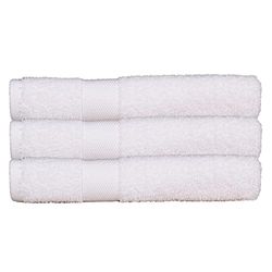 Set di 3 teli da bagno, 100 x 150 cm, 500 g/m², colore: bianco