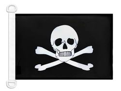 AZ FLAG - Drapeau Pirate Poison - 45x30 cm - Pavillon Nautique Corsaire Tête De Mort Spécial Bateau Et Extérieur En Maille Bloquée Avec Anneaux Plastiques Intégrés - 30g