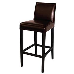 Bolero Faux Leather High Bar Stool with Full Back 1030X440X540mm Dark Brown