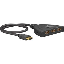 goobay 58488 Switch HDMI 3 in 1 / distributore HDMI 4K a 60Hz (2160p) / switch HDMI 2.0 per PS4, PS5, laptop o monitor