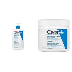 CeraVe Moisturising Lotion for Dry to Very Dry Skin 473 ml with Hyaluronic Acid and 3 Essential Ceramides & Moisturising Cream for Dry to Very Dry Skin 454g with Hyaluronic Acid & 3 Essential