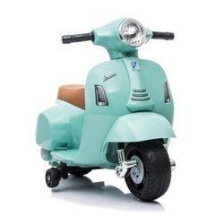 Mobiclinic® Kids, Vespa elettrica per Bambini, Patente ufficiale Vespa, Motore 30W, Roma, Antiribaltamento, Luce LED, Velocità 2,5km/h, Pulsante Musicale, 18-36 Mesi, 6V, Acceleratore, Carica 25kg