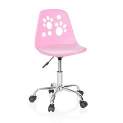 hjh OFFICE Chaise de Bureau pour Enfant Fancy I Fauteuil pivotant sans accoudoirs, Siège à roulettes avec Hauteur réglable, Rose 742004