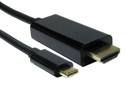 RS PRO USB-kabel, USB C/HDMI, 3 m USB 3.1 svart