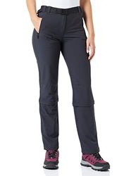 CMP - Pantaloni zip off elasticizzati da donna, Antracite, 48