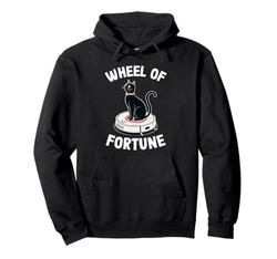Wheel Of Fortune Cat On Robot Vacuum Cleaner Cat Pullover Hoodie