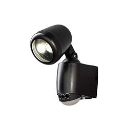 Konstsmide PRATO Testa regolabile Senza Fili Batteria Sensore Pir di Sicurezza Rilevatore di Movimento Parete 2 LED Ad Alta Potenza 0,5 W Luce Esterna Plastica Nero, Integrato, 1 W