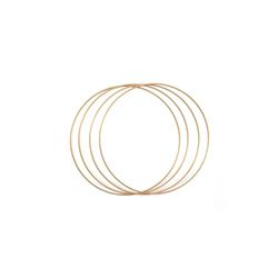Vaessen Creative Cercle en Métal Ø 20 cm x 3 mm-Cerceau Doré Antique pour Attrape-Rêve, Broderie, Décoration, Art Mural, Macramé et DIY-4 Pièces, Or, 20 x 20 x 0,03 cm