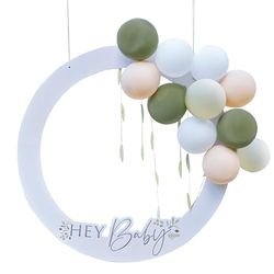 Ginger Ray BBA-104 Photobooth Frame-Hey Baby met Ballon-Wit, Groen en Naakt