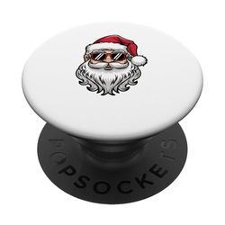 Divertidas gafas de sol retro con cara de Papá Noel para hombre y PopSockets PopGrip Adhesivo
