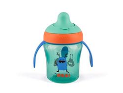Suavinex - Copo de aprendizagem bebé BOOO. Com rígido e alças removíveis. Para bebés + 6 meses. Adequado para máquina de lavar louça. 200 ml, cor verde