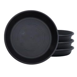 The HC Companies SLI08000G18T056LREFS klassieke ronde plastic plantenschotel, 8", zwart