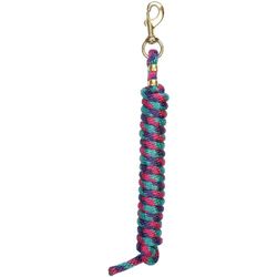 Weaver Leather Poly Lead Rope with a Solid Brass 225 Snap, 35-2100-W1, Raspberry/Teal/Purple, S