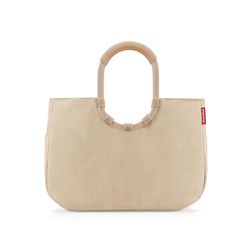 reisenthel loopshopper L – stabiele tas met praktische vakken van gerecyclede PET-flessen – charmant en waterafstotend design goud, corduroy zand, L