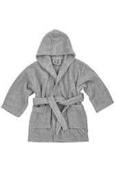 Meyco Baby Uni badjas (kinderbadjas van 100% katoen, heerlijk zacht, hoge kwaliteit, vochtabsorberend, maat: 98/104), Grijs