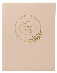 Exacompta - Ref. 47633E -1 Ringflower - Libro de invitados para boda, tamaño grande, 27 x 22 cm, diseño de campestre, floral, marcado, rebanada de oro y libro de visitas, 100 páginas blancas lisas