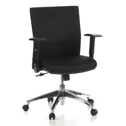 hjh OFFICE 653400 Chaise de Bureau, Chaise Bureau à roulettes Laguna Pro Noir en Tissu résistant et Anti-abrasif, siège pivotant avec accoudoirs escamotables, Dossier Ergonomique, piètement Robuste