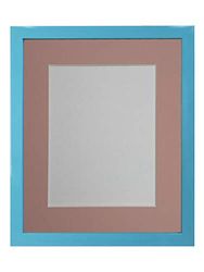 FRAMES BY POST 0,75 tum blå fotoram med rosa montering 40 x 30 cm bildstorlek 30 x 25 tum plastglas