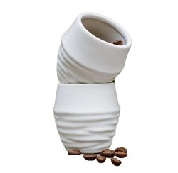 Keramiska – espressomuggar set om 2 | Handgjorda espressokoppar i japansk stil. Perfekt för espresso, te, sprit och mycket mer. Diskmaskinssäker | Innehåll: 2 x 100 ml kaffemugg utan handtag
