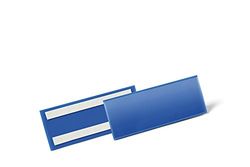 Durable 179407 1/2 A5 Landscape Adhesive Document Pouch - Dark Blue (Pack of 50)