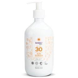 Bambo Nature Suncream, 500ml, SPF 30 Sun Screen, Colourant & Fragrance Free, Sunscreen To Protect Your Skin, Dermatologically Tested