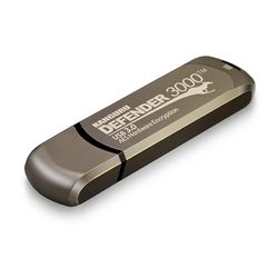 Kanguru Defender 3000 – Clé USB cryptée matériel de 64 Go – Certifiée FIPS 140-2 Niveau 3 – USB 3.0 SuperSpeed – Résistante à l'eau