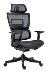 OFFICER PRODUCTS Sedia da ufficio Skorpios con braccioli regolabili/sedia da scrivania ergonomica con rivestimento in rete/supporto lordosi/braccioli 4D, colore nero
