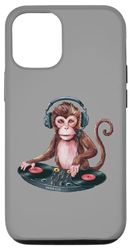 Custodia per iPhone 15 Pro Monkey Dj cuffie divertenti scimmia per uomini, donne e bambini