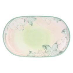 THUN - Assiette de service Bloomia - Porcelaine - Collection Jardin de printemps - 38 x 27 cm
