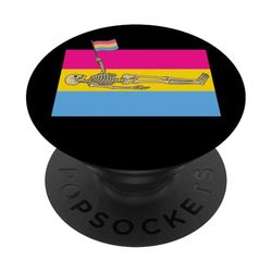 Yoga esqueleto, bandera pansexual, Yogi Asana Pan Pride LGBT PopSockets PopGrip Adhesivo