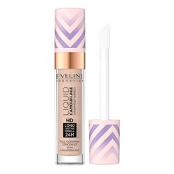 Eveline Cosmetics Correttore Camouflage Liquido Impermeabile con Acido Ialuronico & Burro di Karité - Nutriente, Copertura Duratura per Tutti i Tipi di Pelle