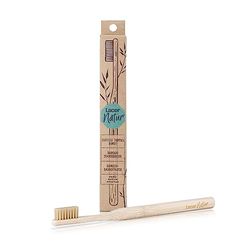 CDL - Spazzolino dentale naturale, igiene orale quotidiana, filamenti di origine vegetale, materiali e processi sostenibili con l'ambiente, manico naturale in bambù, antibatterico e biodegradabile