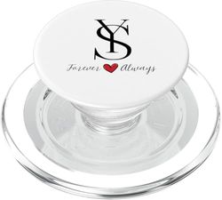 Iniciales para parejas Y & S, boda, aniversario, Mr & Mrs PopSockets PopGrip para MagSafe