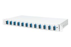 DIGITUS glasvezel splitterbox 12 couplers - SC - OS2-1U - 19-inch - Single-Mode simplex - met splicecassette - rack-montage