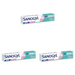Sanogyl Dentifrice Soin Duo Sensibilité 75 ml (Lot de 3) - Menthe - Pâte - Dentifrice pour dents sensibles