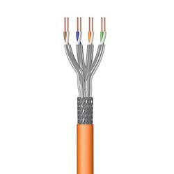 Ewent IM1228 305m CAT.7 Ethernet-netwerkkabel|LSZH|S-FTP|AWG23/1|CU solide zuiver koper|CPR, B2ca&Eca|10GB Ethernet|1200MHz|Ideaal voor pc, router, modem, switch, TV PS5, Xbox, oranje 305 meter