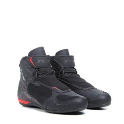 TCX - R04D AIR, Men's Motorcycle Boots, Breathable and Versatile, Mesh Upper with Hot-Melt Coating, Laces and Velcro Closure, Black/Red