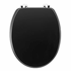 Douceur d'Intérieur, Abattant de WC (37 x 46 cm) Matteis Noir, MDF Uni Mat