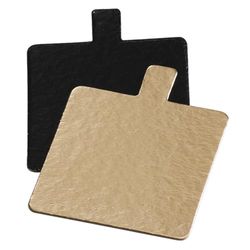 Dubbelsidig konditorikarton (guld/svart) 8 x 8 cm guld/svart kartong – 250 un.