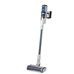 Shark Snoerloze Stofzuiger met FloorDetect, Anti Hair Wrap & PowerFins, 40 Minuten Gebruikstijd met Uitneembare Batterij & LED Display, Draagbare Modus met Kierenhulpstuk, Wit & Navy Blauw, BU1120EU