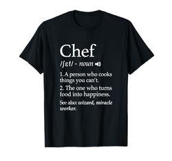 Chef Definition Funny Dire Cuoco Linea Cucina Regali Chefs Maglietta