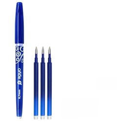 Agyo Stylo gel effaçable bleu 0,7 mm - 1 stylo + 3 recharges, encre thermosensible écrive-effacer-réécrire, clip économiseur de poche, poignée ergonomique, séchage rapide