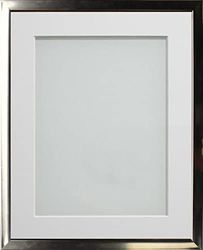 Frame Company Drayton Range Chrome Effect Photo Frame with White Mount, 18x14 for image size 14x10 inch