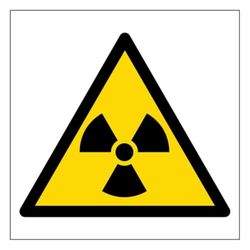 V Safety Radiation Symbol - Carré 200 x 200 mm - 1 mm - Plaque de sécurité en plastique rigide