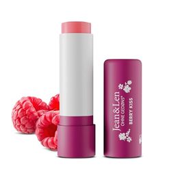 Jean & Len Bálsamo labial de bayas, protege la piel de los labios de la sequedad, con ceras naturales, con aroma a bayas, cuidado labial fundente, sin aceite de palma ni aceite mineral, vegano, 4,7 g