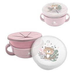 kikka boo - 2 in 1 Snack Bowl Pink Savanna