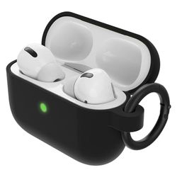 Otterbox Funda Soft Touch para AirPods Pro (1.ª gen 2019), Restistente a Caídas y Golpes, Ultra fina, Protege contra Arañazos y Rasguños, Incluye Mosquetón, Negro